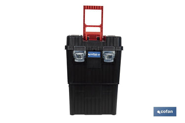 Cofan – Carro de Herramientas Compact con 2 Bloques | Con Doble Asa y Ruedas | 45 × 36 × 64 cm